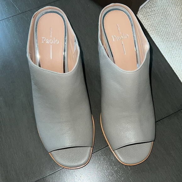 PAOLO LINEA GIAI BLOCK SLIP ON HEELED MULE SANDALS 9.5 - Picture 3 of 7